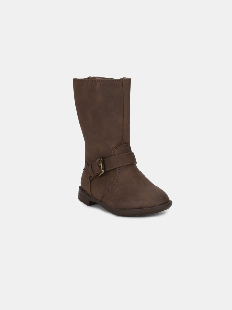 

The Childrens Place Boys Brown Solid High-Top Flat Boots