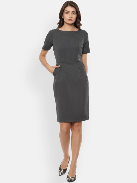 

Van Heusen Woman Women Grey Solid Sheath Dress