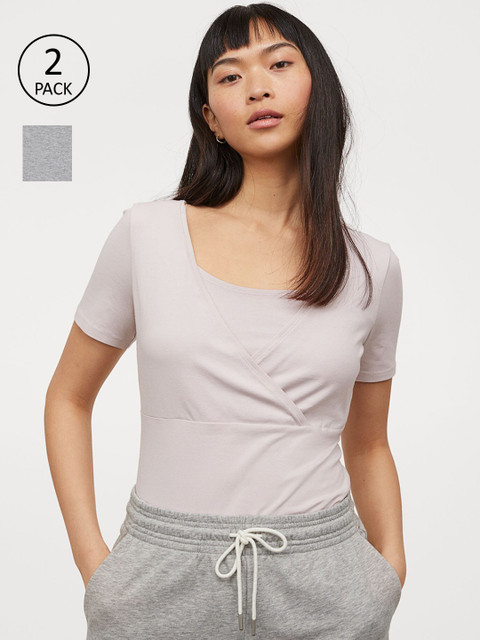 

H&M Women MAMA Grey & Pink 2-Pack Nursing Tops