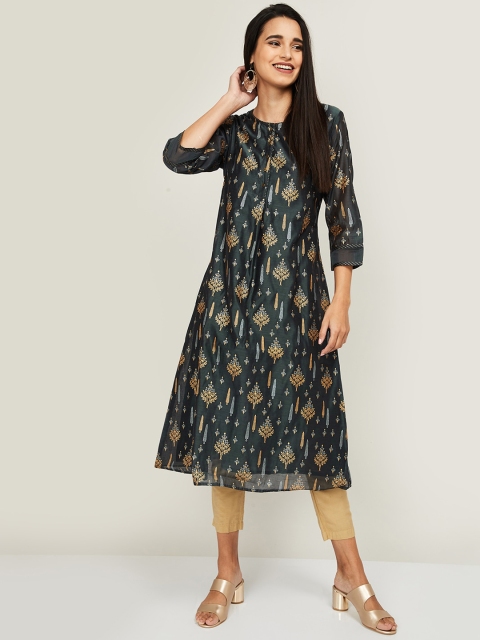 

Melange by Lifestyle Women Grey Ethnic Motifs Printed Kurta