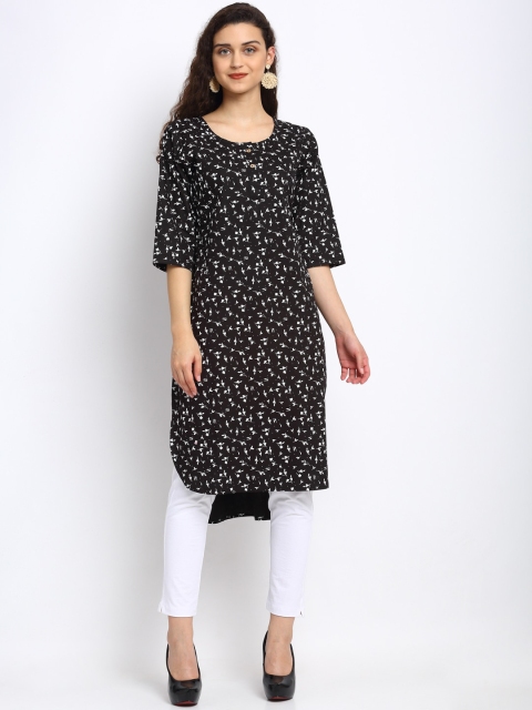 

NEUDIS Women Black & White Printed Kurta with Trousers