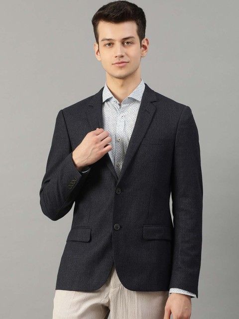 

Bruun & Stengade Men Charcoal Grey Solid Slim-Fit Single-Breasted Formal Blazer