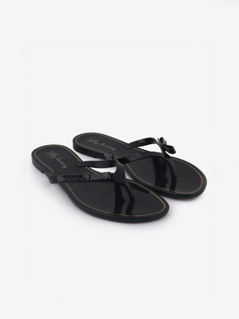 

Jelly Bunny Women Black Embellished Open Toe Flats