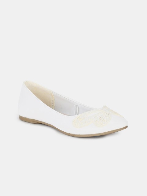 

The Childrens Place Girls White Embellished Ballerinas