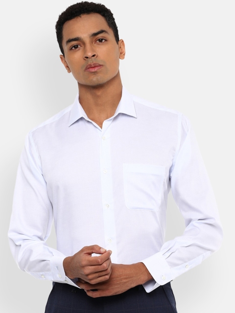 

Van Heusen Men White Regular Fit Self Design Cotton Formal Shirt