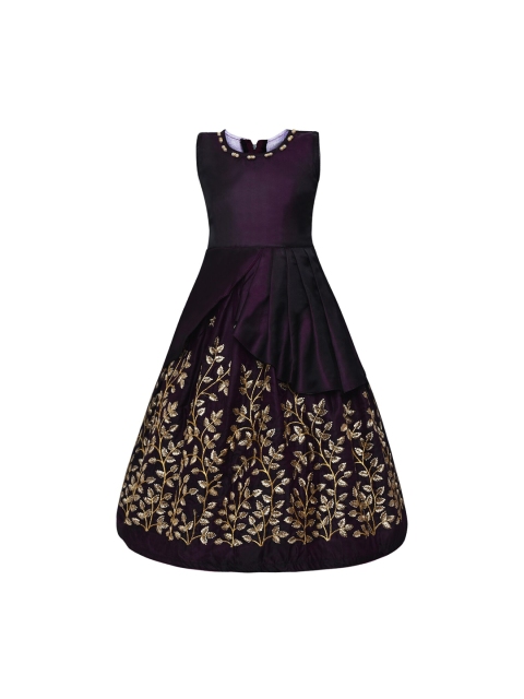 

Aarika Girls Purple Embellished Fit and Flare Dress