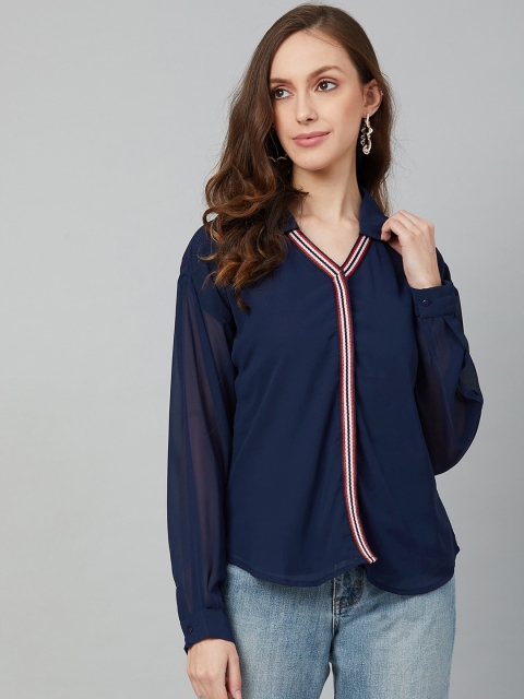 

RARE Blue Solid Regular Top