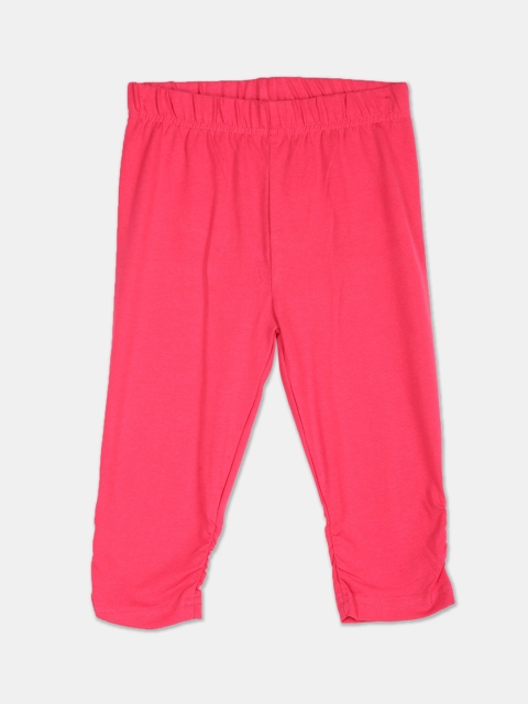 

Cherokee Girls Fuchsia Pink Solid Ankle-Length Leggings