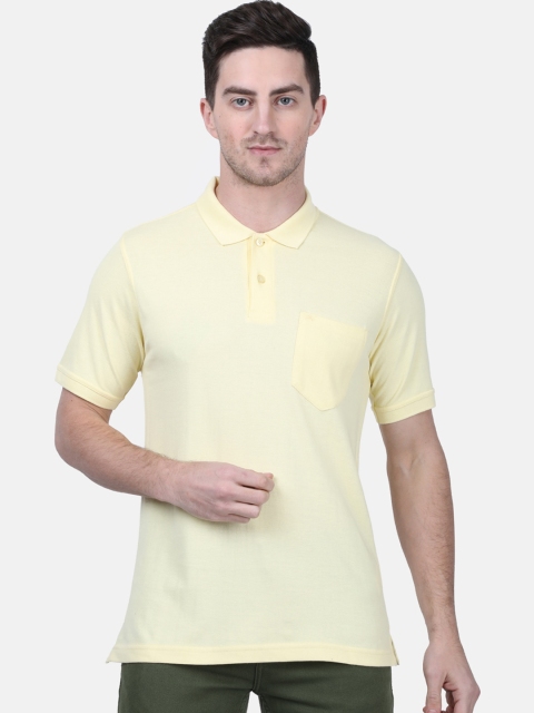 

Monte Carlo Men Yellow Solid Polo Collar T-shirt