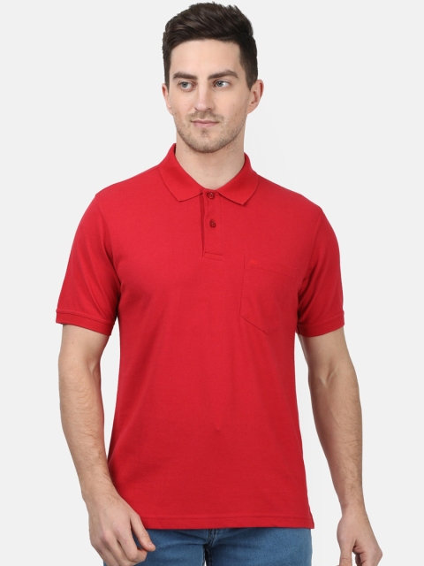 

Monte Carlo Men Red Solid Polo Collar T-shirt