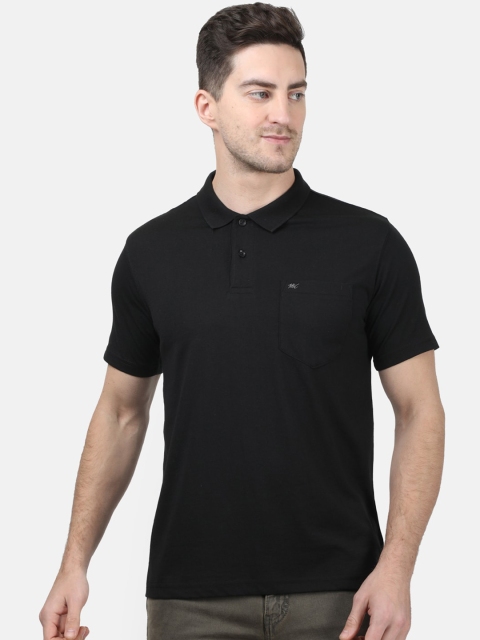 

Monte Carlo Men Black Solid Polo Collar T-shirt