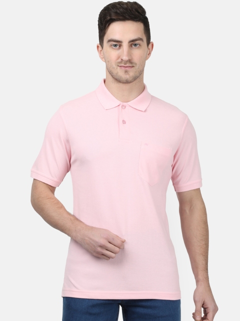 

Monte Carlo Men Pink Solid Polo Collar T-shirt