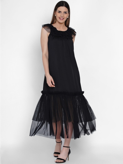 

Samshek Women Black Solid Drop-Waist Dress