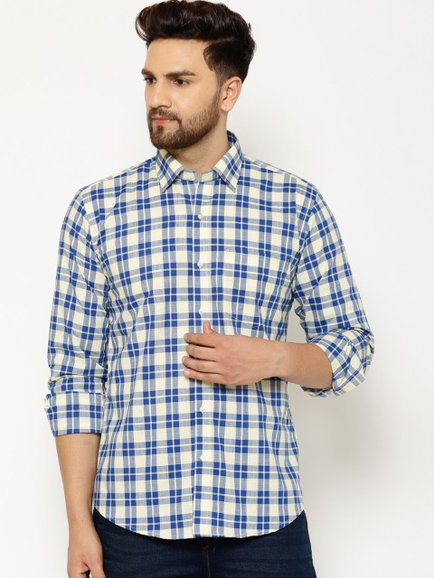 

EPPE Men Blue Slim Fit Checked Casual Shirt