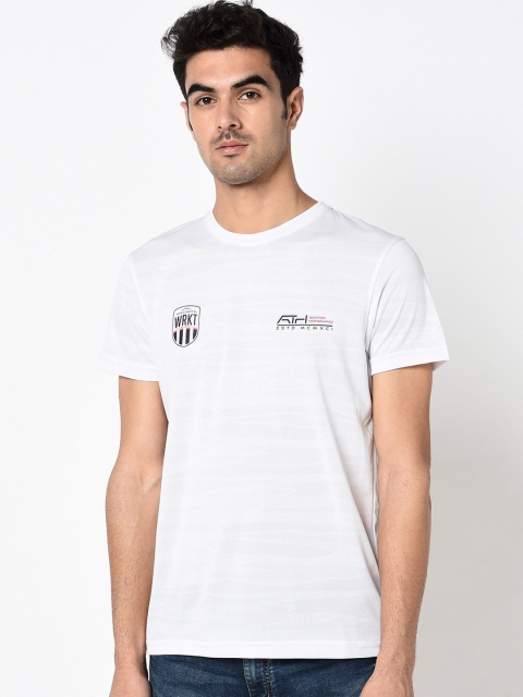 

Octave Men White Printed Round Neck T-shirt