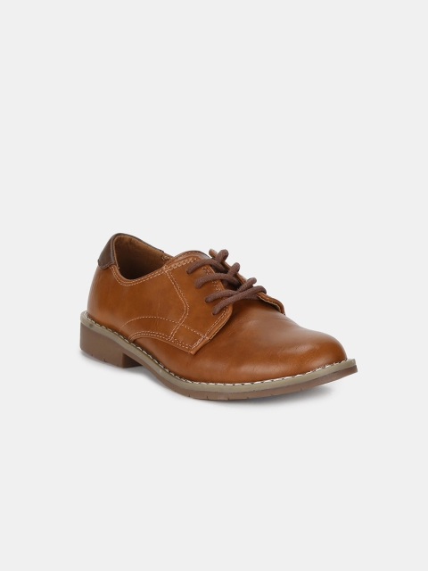 The Childrens Place Boys Brown Faux Leather Derbys
