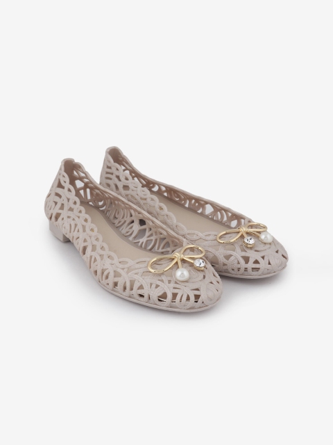 

Jelly Bunny Women Cream-Coloured Woven Design Ballerinas