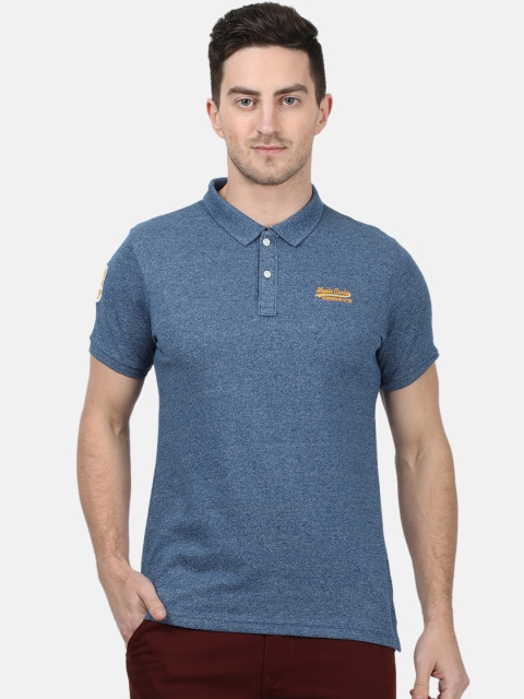 

Monte Carlo Men Blue Solid Polo Collar T-shirt