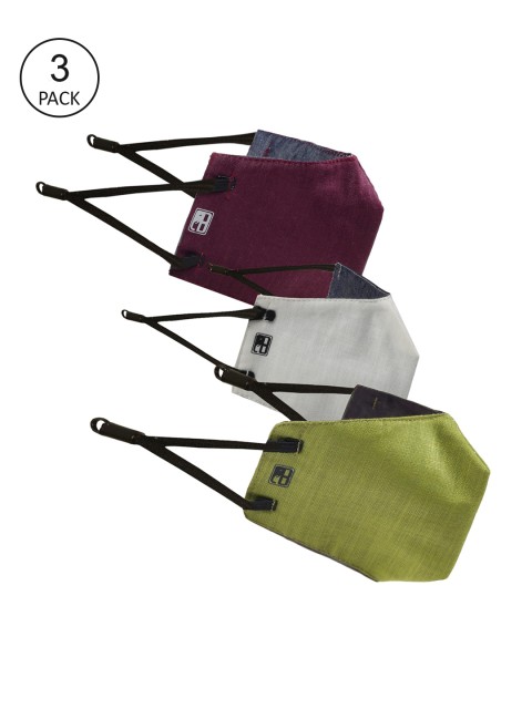 

Balista Kids Pack of 3 Solid 4-Ply Reusable Cloth Masks, Maroon