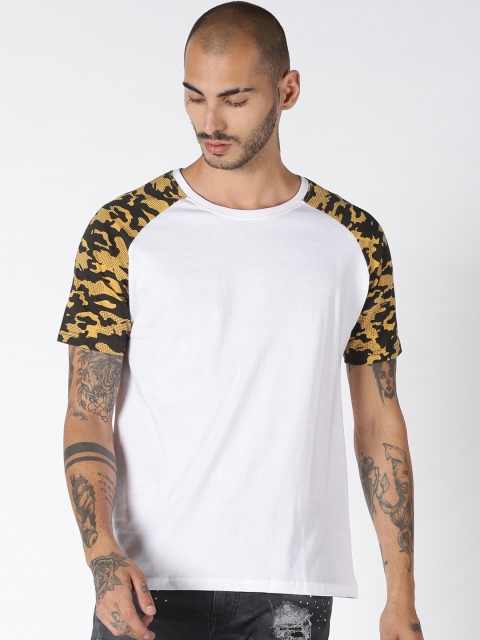 

Blue Saint Men White Solid Round Neck T-shirt