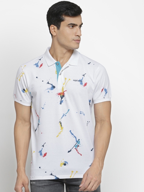 

Pepe Jeans Men White Printed Polo Collar T-shirt