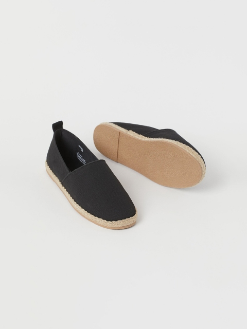 

H&M Women Black Cotton Canvas Espadrilles