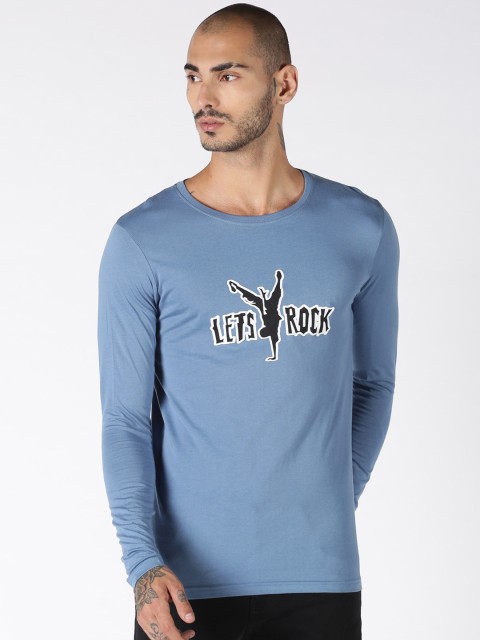 

Blue Saint Men Blue Printed Round Neck T-shirt