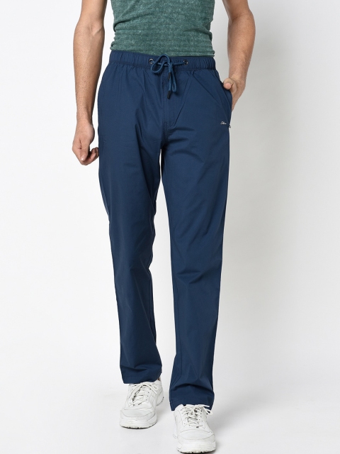 

Octave Men Teal Blue Solid Cotton Track Pants