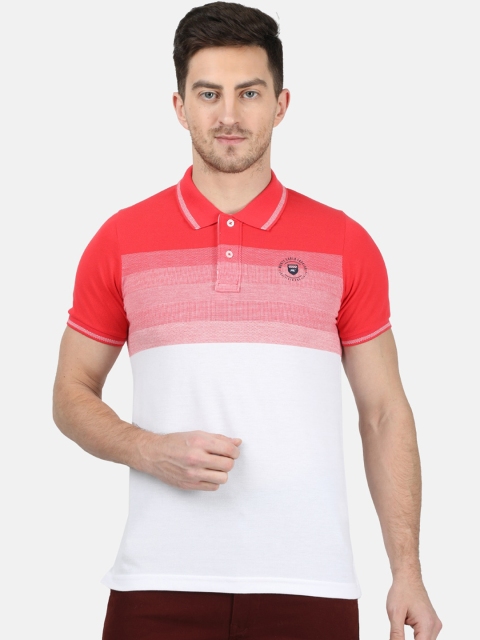 

Monte Carlo Men Red & White Colourblocked Polo Collar T-shirt