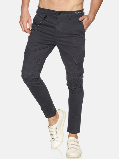 

KULTPRIT Men Grey Skinny Fit Solid Cargos