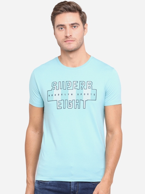 

JADE BLUE Men Blue Printed Round Neck T-shirt