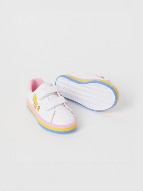 

H&M Kids White & Yellow Printed Trainers