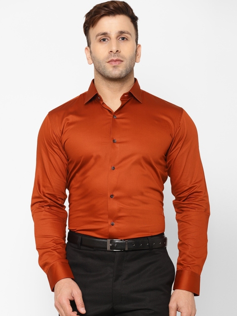 

EPPE Men Orange Slim Fit Solid Cotton Casual Shirt