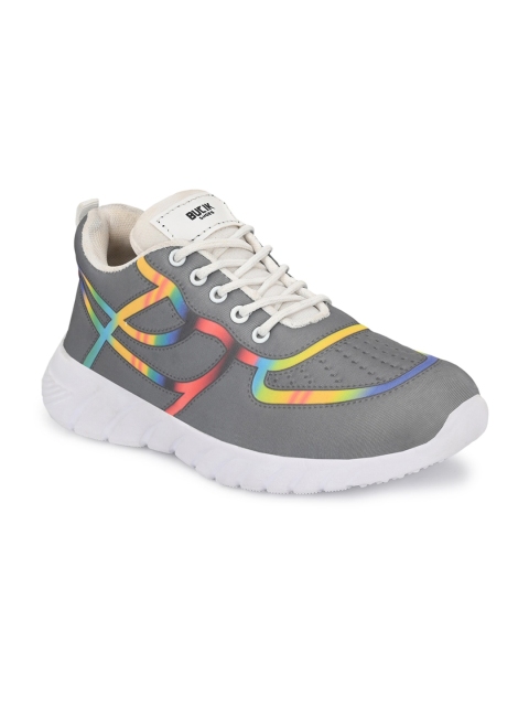 

BUCIK Men Grey & Yellow Colourblocked Sneakers