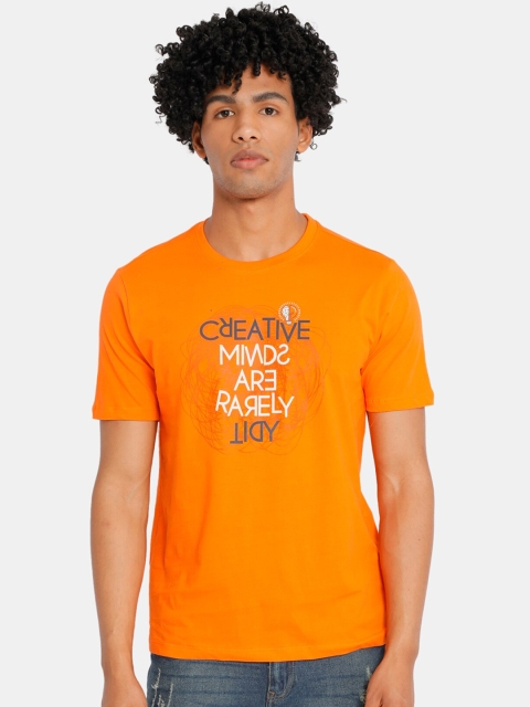 Colt Men Orange Printed Round Neck T-shirt