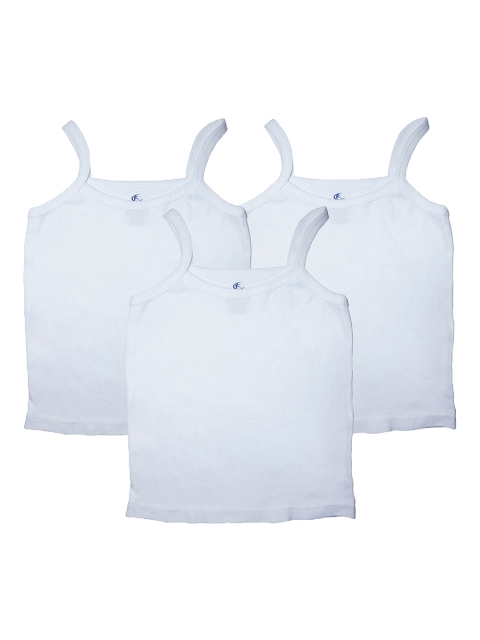 

KiddoPanti Girls Pack Of 3 White Solid Camioles SS21GTT001