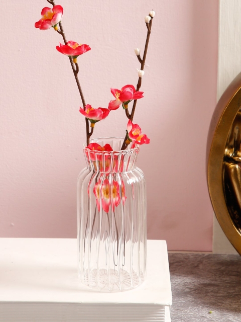 

TAYHAA Transparent Hand-Crafted Textured Cylindrical Vase