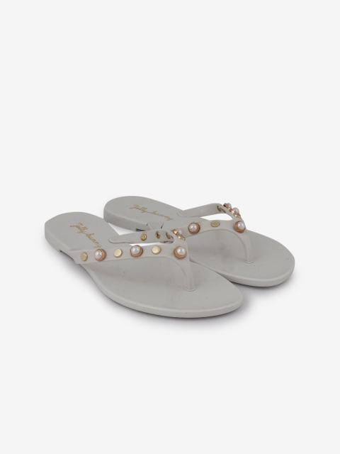 

Jelly Bunny Women Grey Embellished Thong Flip-Flops