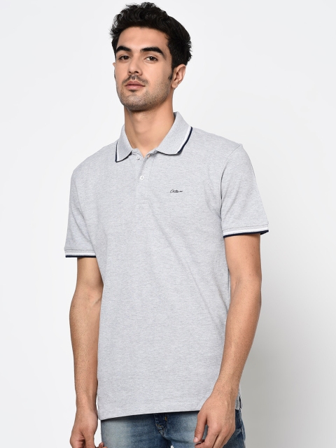 

Octave Men Grey Solid Polo Collar T-shirt