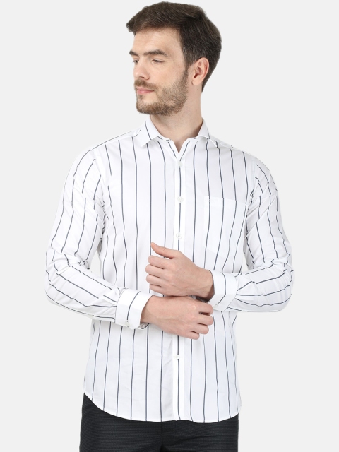 

Monte Carlo Men White & Grey Regular Fit Striped Casual Shirt