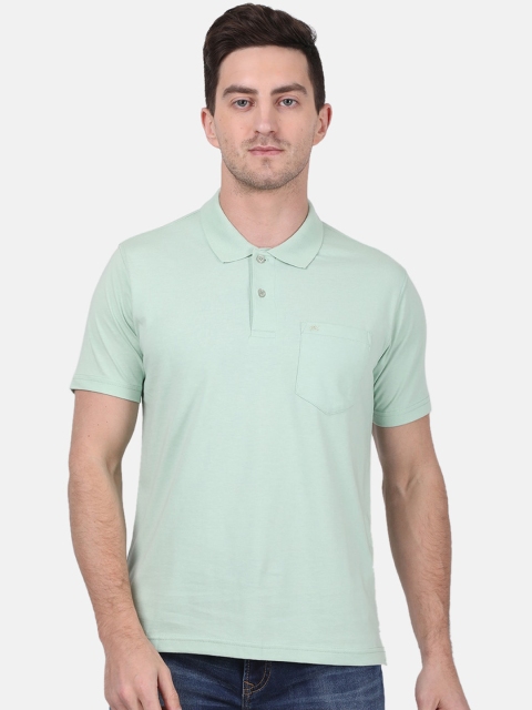 

Monte Carlo Men Green Solid Polo Collar T-shirt