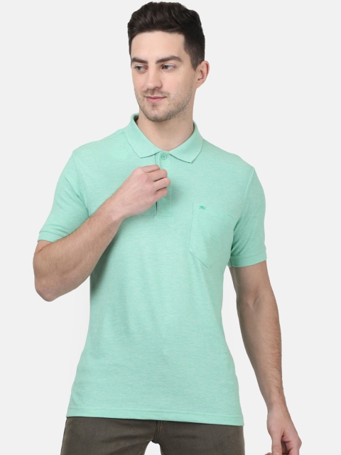 

Monte Carlo Men Green Solid Polo Collar T-shirt