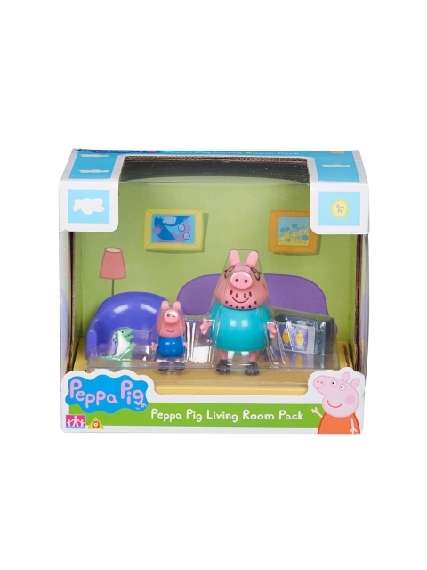 

Planet Superheroes Kids Green & Yellow Peppa Pig Playset Living Room Scene Pack Figure