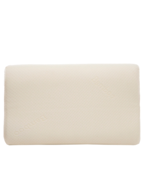 

MEMOIR Cream-Coloured Solid Bamboo Memory Foam Pillow