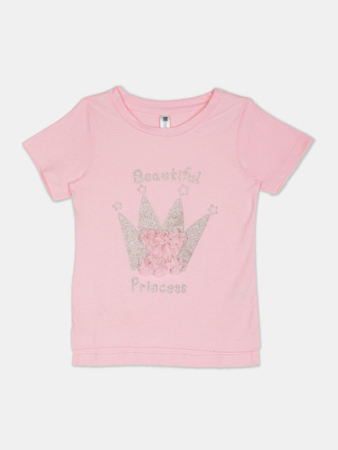 

Cherokee Girls Pink Printed Round Neck T-shirt