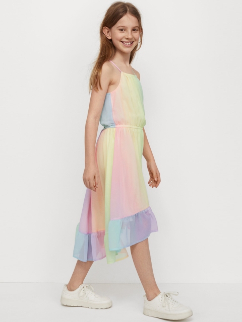 

H&M Girls Multicoloured Tie & Dye Chiffon Dress, Multi