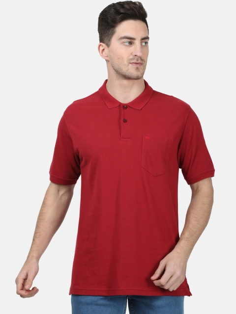 

Monte Carlo Men Maroon Solid Polo Collar T-shirt