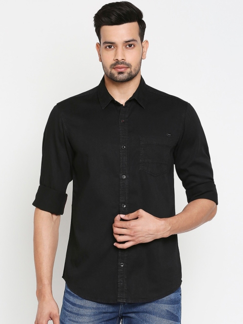 

Mufti Men Black Slim Fit Solid Casual Shirt