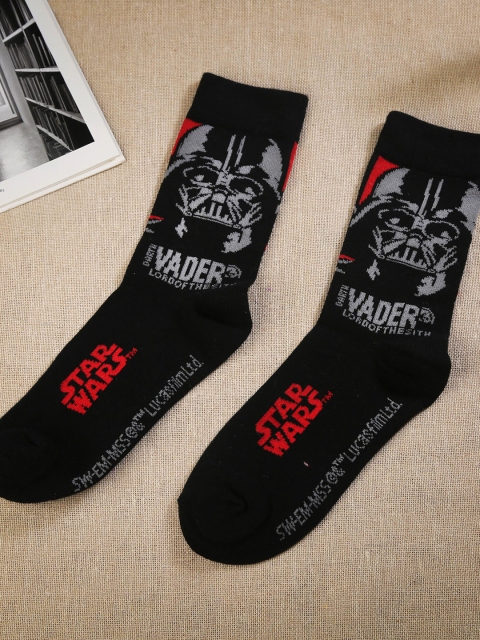 

Bigsmall Black & Red Darth Vader Patterned Above-Ankle Socks