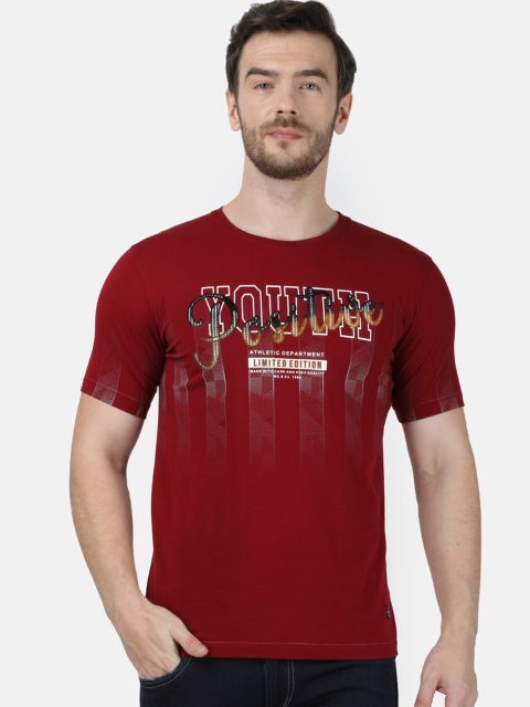 

Monte Carlo Men Maroon Printed Round Neck T-shirt